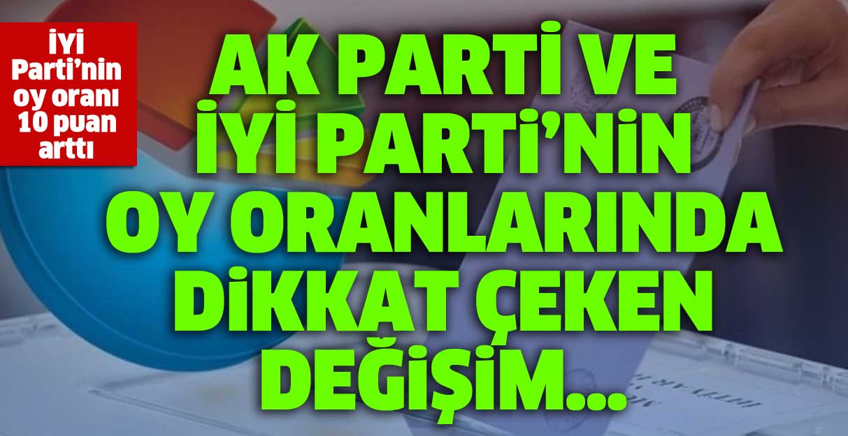 AK Parti ve İYİ Parti’nin oy oranlarında dikkat çeken değişim…