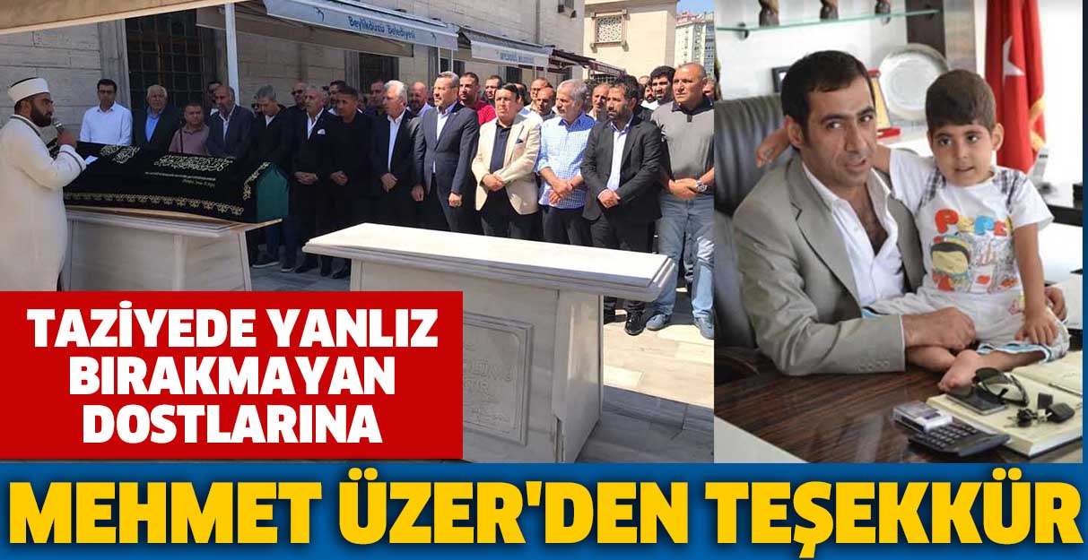 Mehmet Üzer’den teşekkür