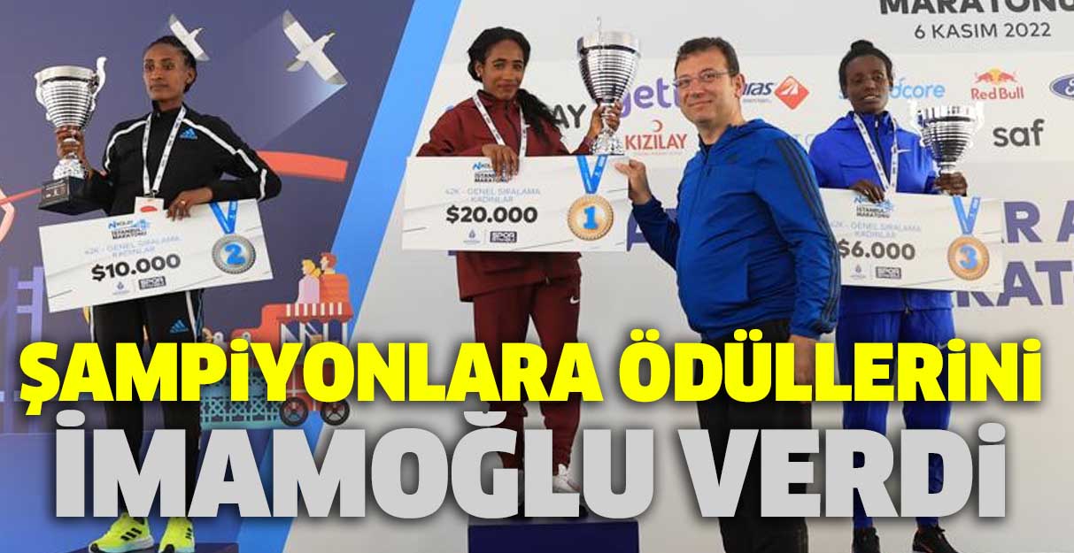 Şampiyonlara ödüllerini İmamoğlu verdi