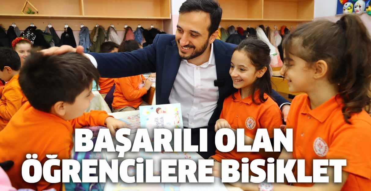 Başarılı olan öğrencilere bisiklet