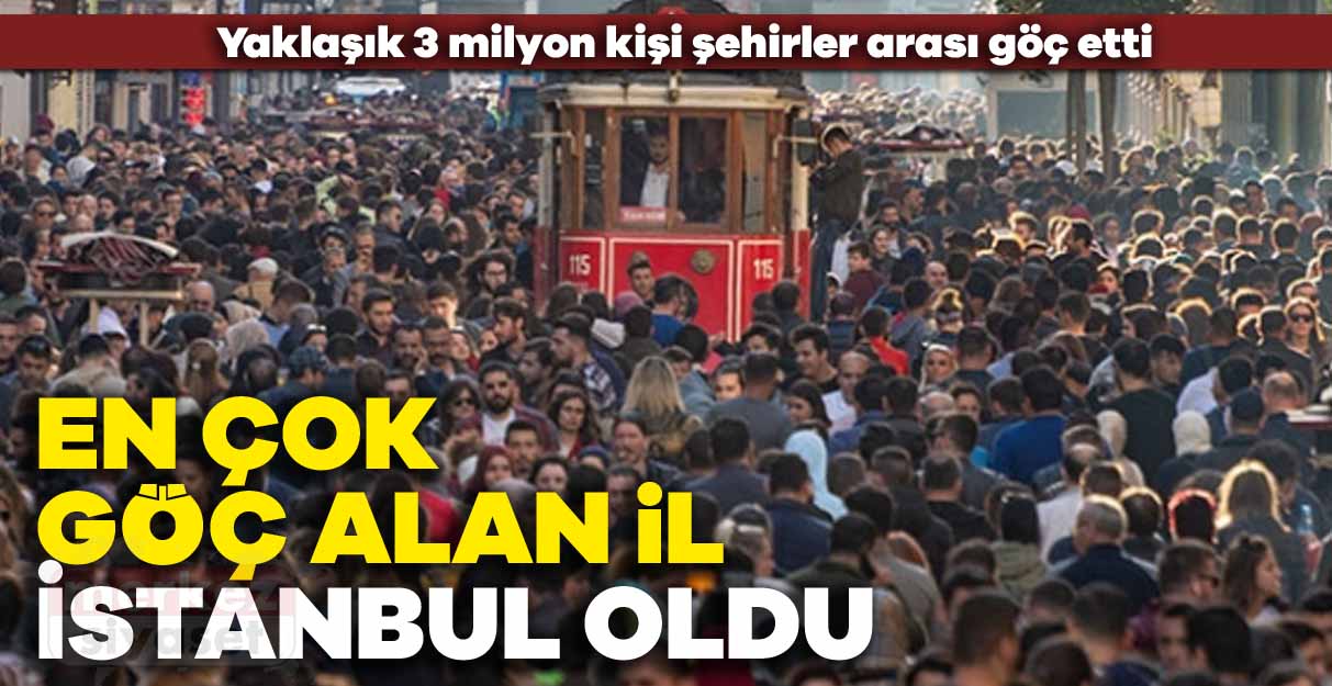 En çok göç alan il İstanbul oldu