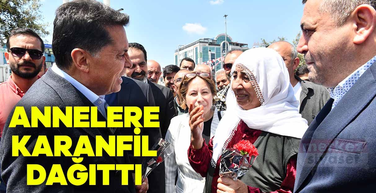 Ahmet Özer annelere karanfil dağıttı