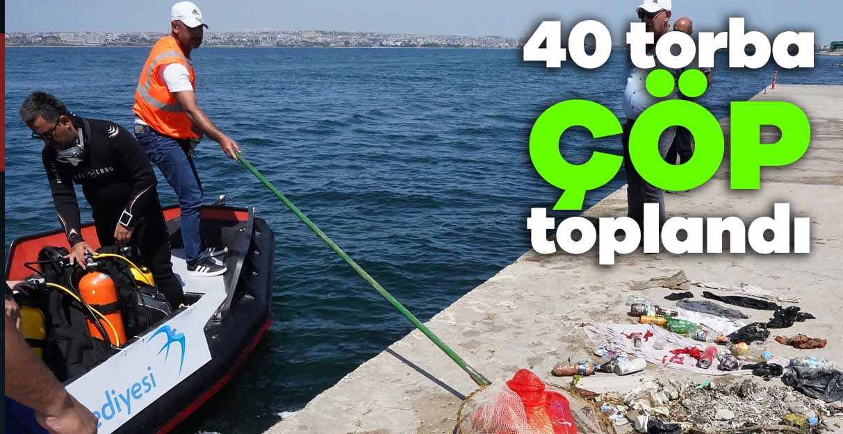 40 torba çöp toplandı