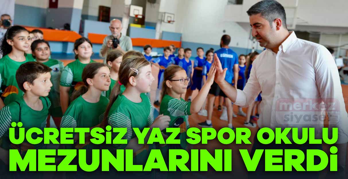 Ücretsiz yaz spor okulu mezunlarını verdi