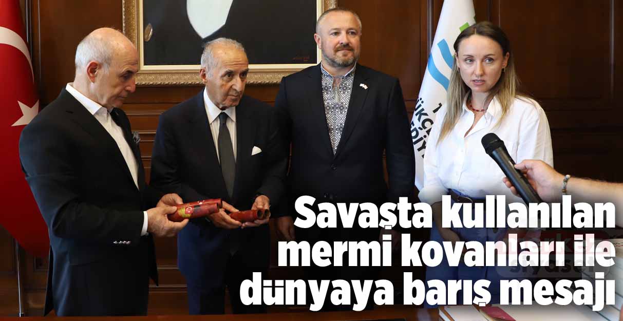 Savaşta kullanılan mermi kovanları ile dünyaya barış mesajı