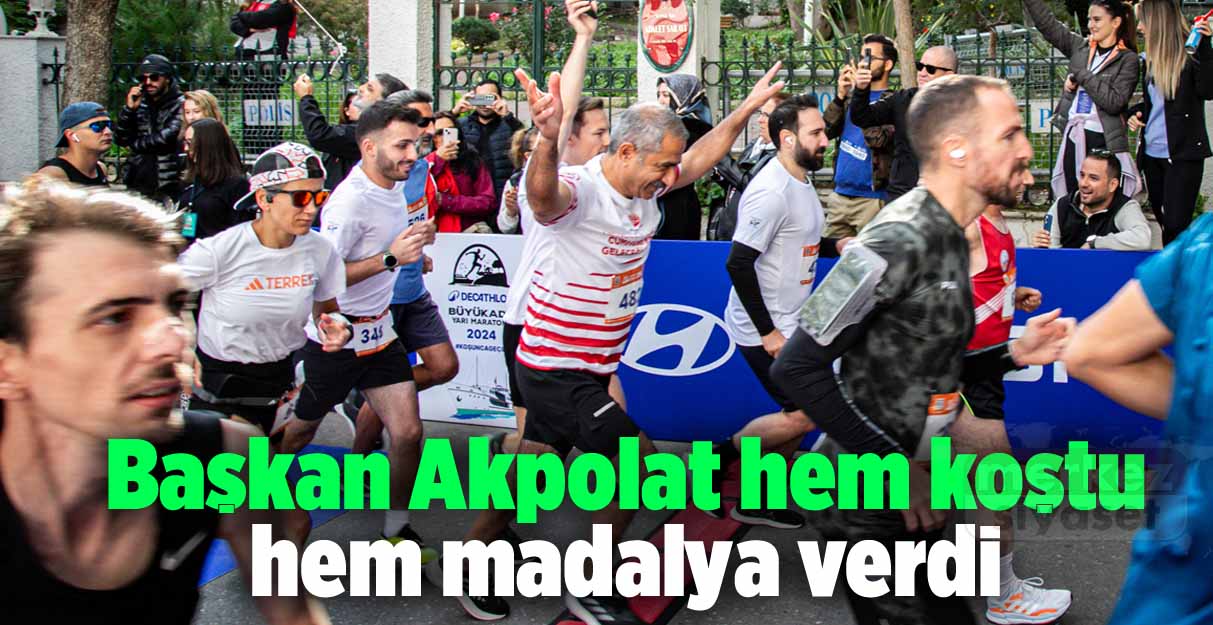 Başkan Akpolat hem koştu hem madalya verdi