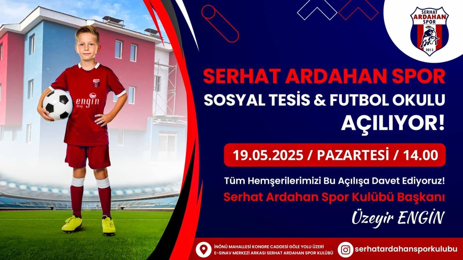 Ardahan’da Sosyal Tesis ve Futbol Okulu açılıyor