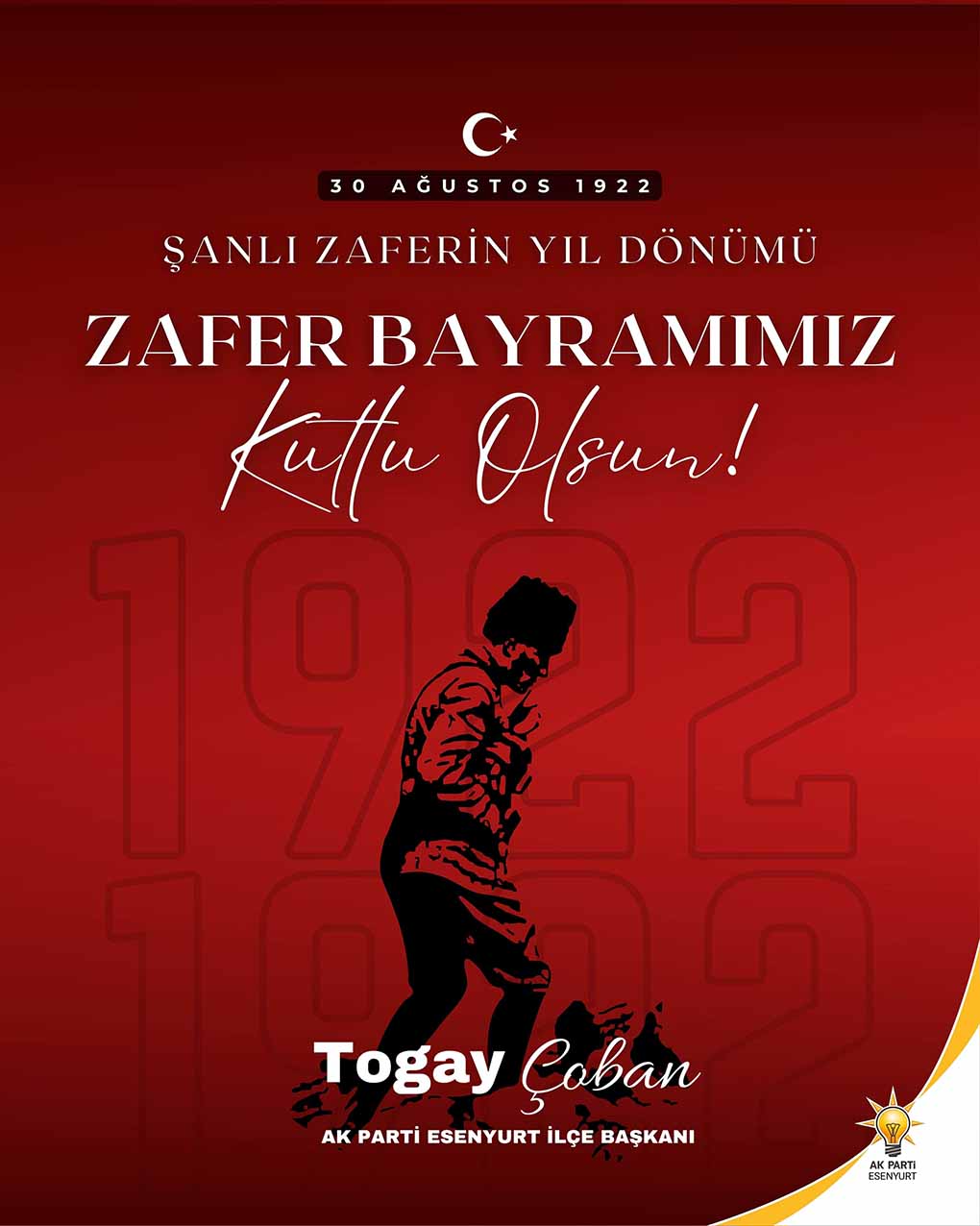 Togay Çoban’dan 30 Ağustos Zafer Bayramı mesajı