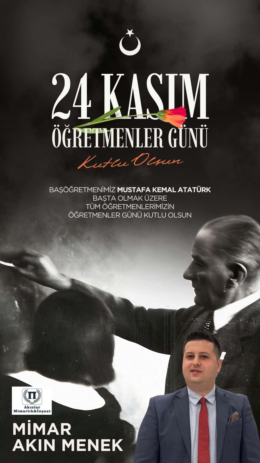 Mimar Akın Menek’ten öğretmenler günü mesajı