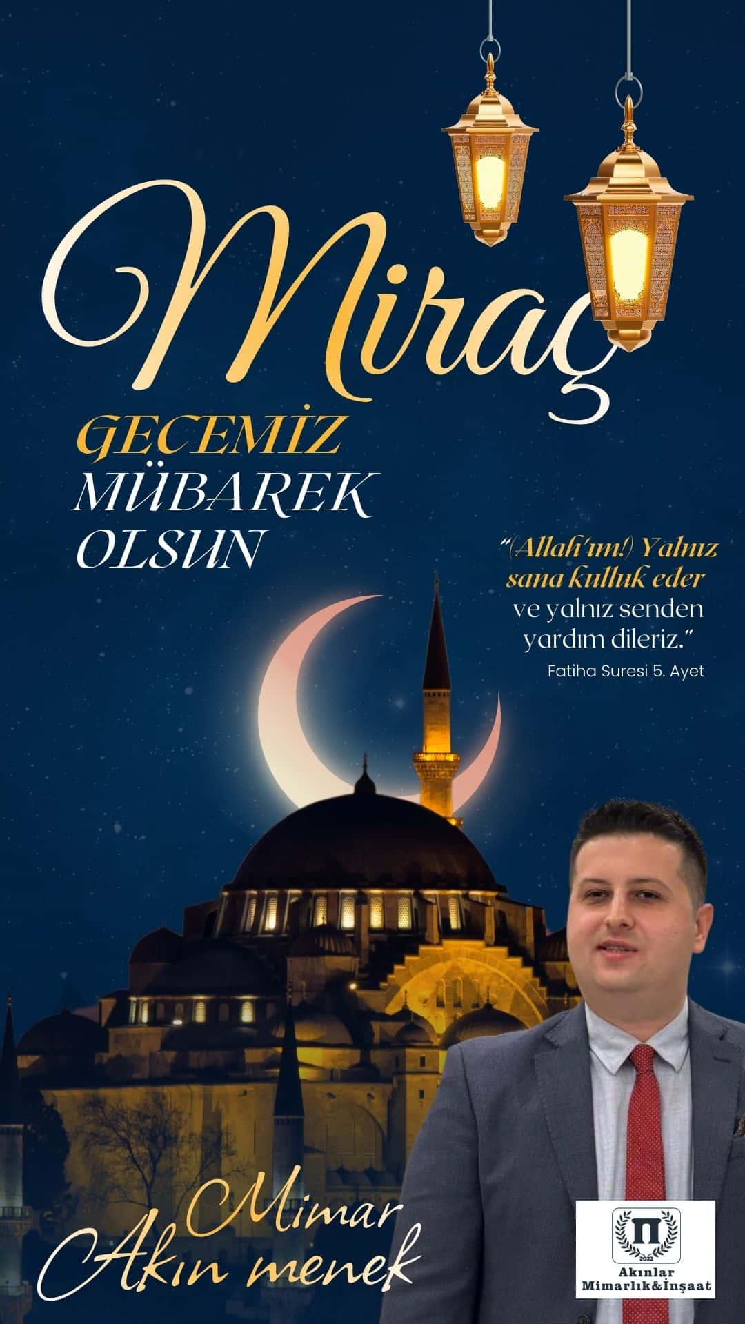 Akın Menek’ten Miraç Kandili mesajı