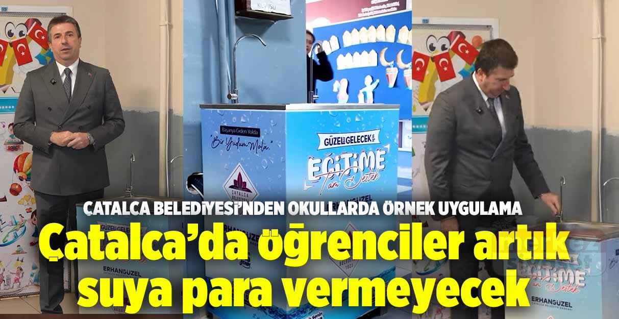 Çatalca Belediyesi okullara su arıtma cihazları yerleştiriyor