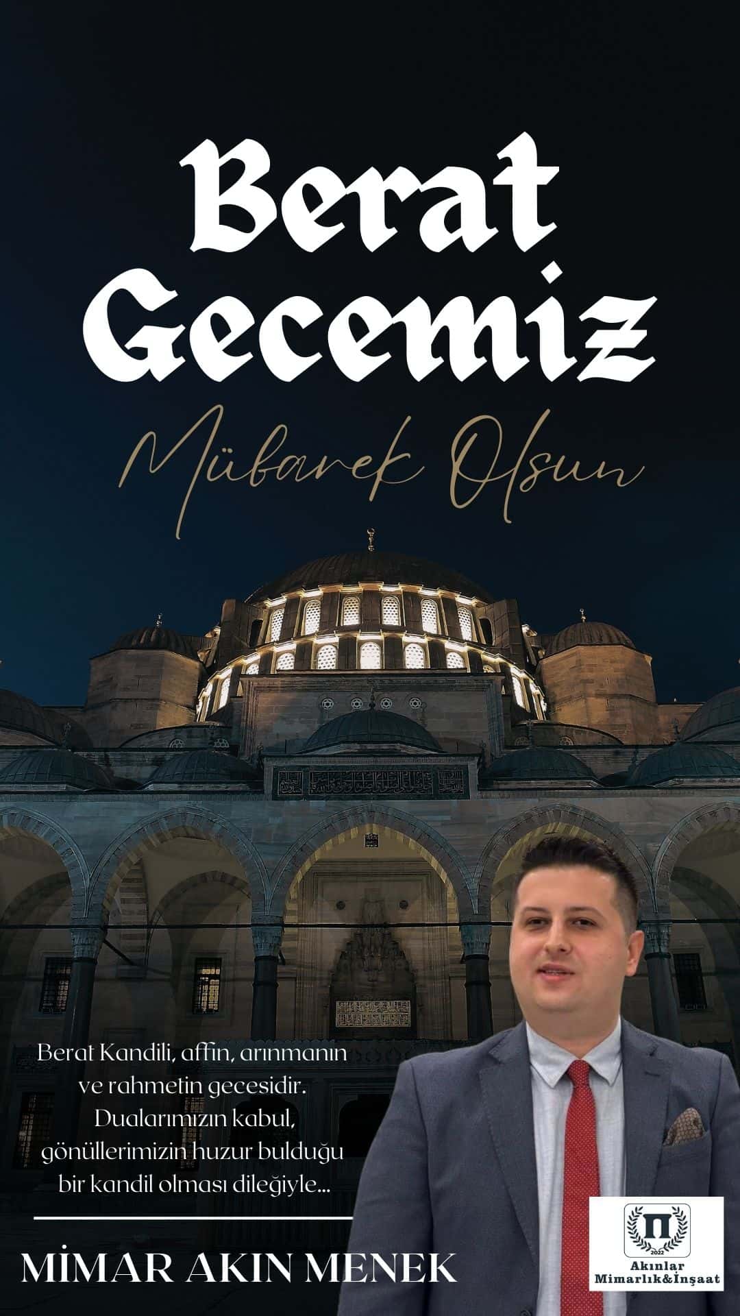 Akın Menek: Kandilimiz mübarek olsun